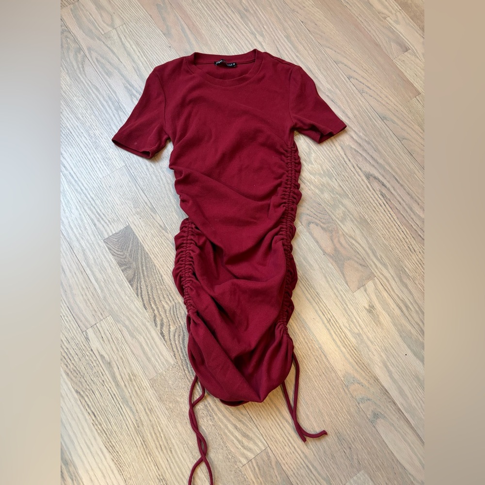 Zara Cotton Ribbed Short Dress Small